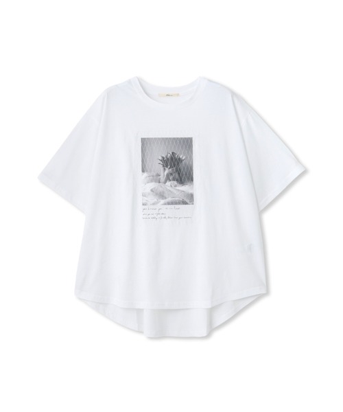 Droite lautreamont(ドロワットロートレアモン)の「チュール重ねフォトTシャツ(Tシャツ/カットソー・レディース・ブラック/ホワイト・M)」の22枚目の写真