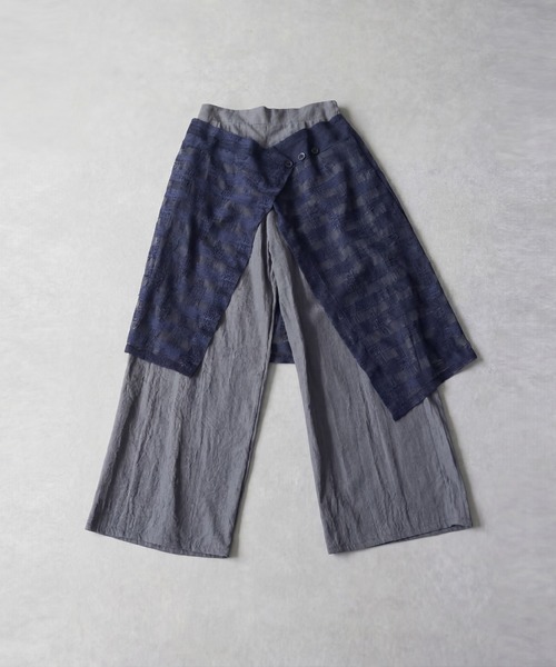 antiqua（アンティカ）の「レイヤード風 ワイドパンツ（その他パンツ・レディース・ブラック/グレー・ONESIZE）」の15枚目の写真