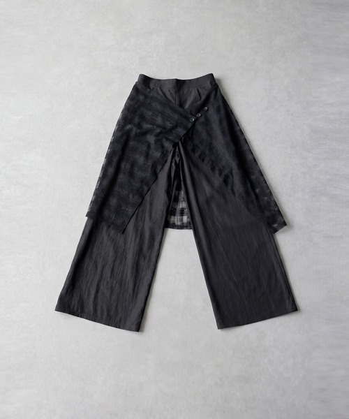 antiqua（アンティカ）の「レイヤード風 ワイドパンツ（その他パンツ・レディース・ブラック/グレー・ONESIZE）」の14枚目の写真
