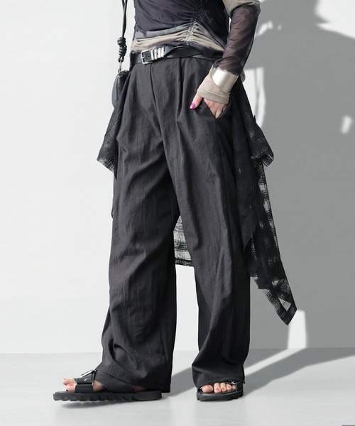 antiqua（アンティカ）の「レイヤード風 ワイドパンツ（その他パンツ・レディース・ブラック/グレー・ONESIZE）」の7枚目の写真