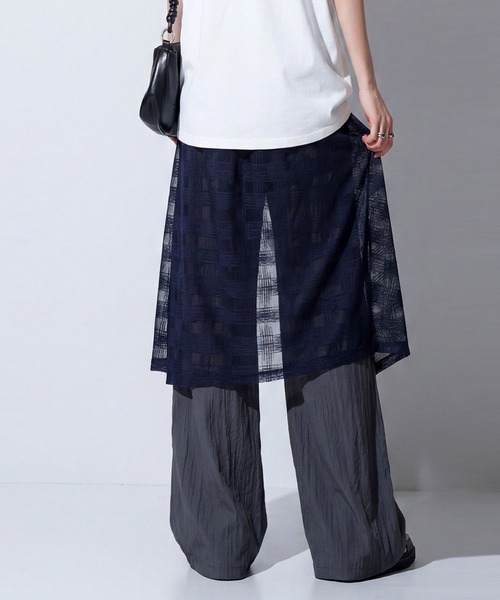 antiqua（アンティカ）の「レイヤード風 ワイドパンツ（その他パンツ・レディース・ブラック/グレー・ONESIZE）」の11枚目の写真