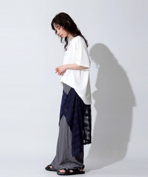 antiqua（アンティカ）の「レイヤード風 ワイドパンツ（その他パンツ・レディース・ブラック/グレー・ONESIZE）」の12枚目の写真