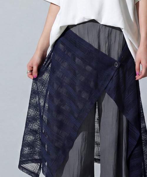 antiqua（アンティカ）の「レイヤード風 ワイドパンツ（その他パンツ・レディース・ブラック/グレー・ONESIZE）」の13枚目の写真