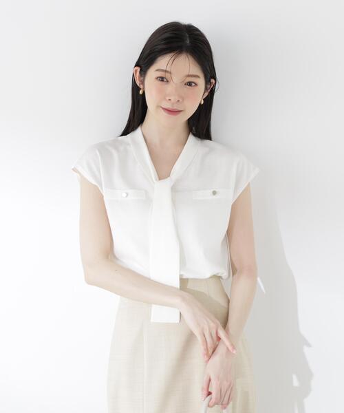 PROPORTION BODY DRESSING(プロポーションボディドレッシング)の「【中川紅葉さん着用】Vネックタイ付きニット / 1216270502(ニット/セーター・レディース・ブルー/ネイビー/ホワイト系その他・MEDIUM/SMALL)」の13枚目の写真
