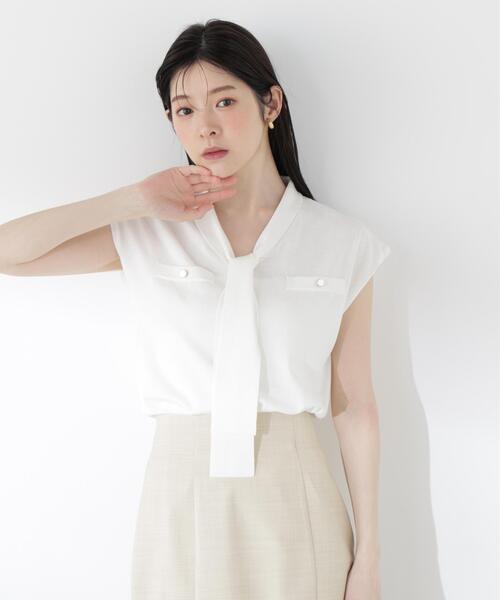 PROPORTION BODY DRESSING(プロポーションボディドレッシング)の「【中川紅葉さん着用】Vネックタイ付きニット / 1216270502(ニット/セーター・レディース・ブルー/ネイビー/ホワイト系その他・MEDIUM/SMALL)」の14枚目の写真