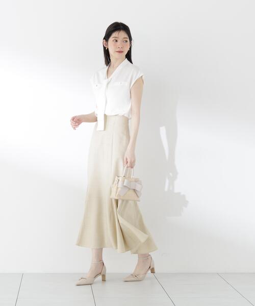 PROPORTION BODY DRESSING(プロポーションボディドレッシング)の「【中川紅葉さん着用】Vネックタイ付きニット / 1216270502(ニット/セーター・レディース・ブルー/ネイビー/ホワイト系その他・MEDIUM/SMALL)」の16枚目の写真