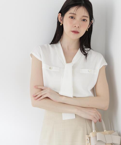 PROPORTION BODY DRESSING(プロポーションボディドレッシング)の「【中川紅葉さん着用】Vネックタイ付きニット / 1216270502(ニット/セーター・レディース・ブルー/ネイビー/ホワイト系その他・MEDIUM/SMALL)」の18枚目の写真