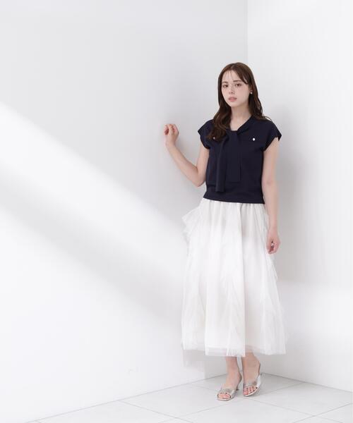 PROPORTION BODY DRESSING(プロポーションボディドレッシング)の「【中川紅葉さん着用】Vネックタイ付きニット / 1216270502(ニット/セーター・レディース・ブルー/ネイビー/ホワイト系その他・MEDIUM/SMALL)」の8枚目の写真