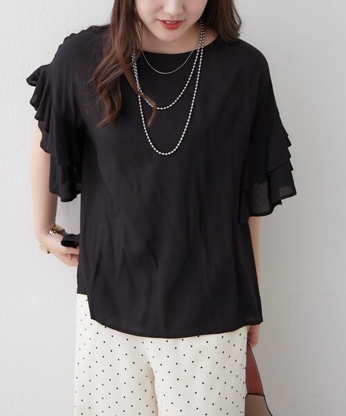 Another Branch olive des olive(アナザーブランチオリーブデオリーブ)の「【WEB限定】【India Series】袖フリルブラウス(シャツ/ブラウス・レディース・ブルー/オフホワイト/レンガ/ベージュ/マスタード/ブラック・FREE)」の13枚目の写真
