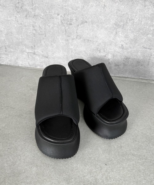 WEGO(ウィゴー)の「WEGO/【26年春夏新作】パテッド厚底サンダル(サンダル・レディース・ブラック・SMALL/LARGE/MEDIUM)」の9枚目の写真