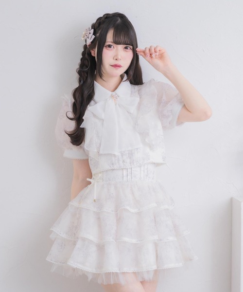 ROJITA（ロジータ）の「【セットアップ対応】ボウタイリボンショートブラウス（シャツ/ブラウス・レディース・ミント/ピンク/アイボリー/ブラック/ブルー・FREE）」の21枚目の写真