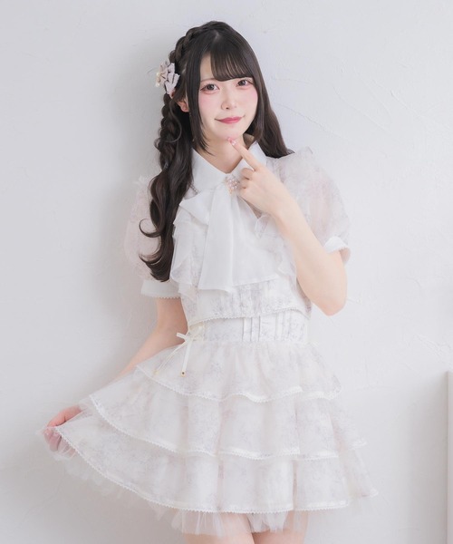 ROJITA（ロジータ）の「【セットアップ対応】ボウタイリボンショートブラウス（シャツ/ブラウス・レディース・ミント/ピンク/アイボリー/ブラック/ブルー・FREE）」の22枚目の写真