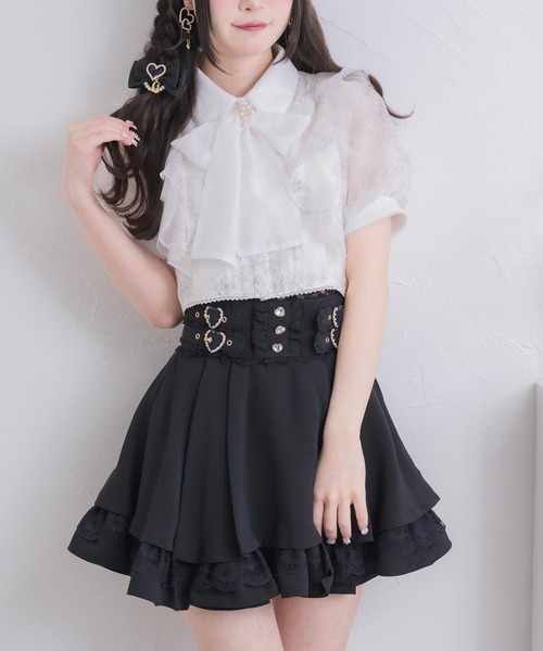 ROJITA（ロジータ）の「【セットアップ対応】ボウタイリボンショートブラウス（シャツ/ブラウス・レディース・ミント/ピンク/アイボリー/ブラック/ブルー・FREE）」の20枚目の写真