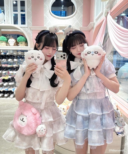 ROJITA（ロジータ）の「【セットアップ対応】ボウタイリボンショートブラウス（シャツ/ブラウス・レディース・ミント/ピンク/アイボリー/ブラック/ブルー・FREE）」の10枚目の写真