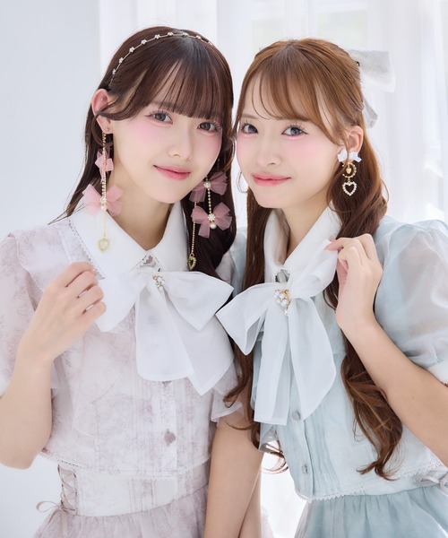 ROJITA（ロジータ）の「【セットアップ対応】ボウタイリボンショートブラウス（シャツ/ブラウス・レディース・ミント/ピンク/アイボリー/ブラック/ブルー・FREE）」の14枚目の写真