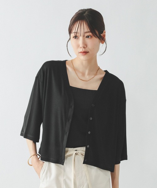 GLOBAL WORK(グローバルワーク)の「UVカットカーディガン6分袖/647559(カーディガン/ボレロ・レディース・ブラック/サックスブルー/ホワイト/ダークグレー・SHORT/REGULAR)」の11枚目の写真