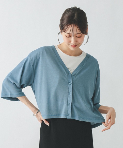 GLOBAL WORK(グローバルワーク)の「UVカットカーディガン6分袖/647559(カーディガン/ボレロ・レディース・ブラック/サックスブルー/ホワイト/ダークグレー・SHORT/REGULAR)」の19枚目の写真
