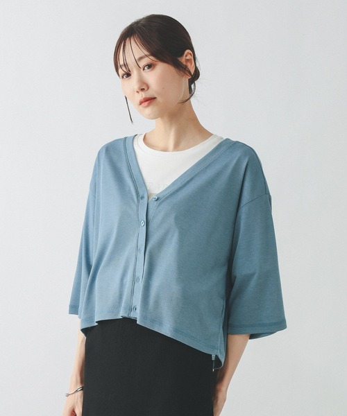 GLOBAL WORK(グローバルワーク)の「UVカットカーディガン6分袖/647559(カーディガン/ボレロ・レディース・ブラック/サックスブルー/ホワイト/ダークグレー・SHORT/REGULAR)」の21枚目の写真