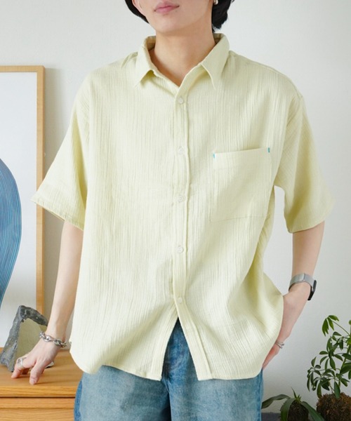 ZOZOMARKET by idaka(ゾゾマーケットバイイダカ)の「【インフルエンサー idakaセレクト】ダブルガーゼシャツ(シャツ/ブラウス・メンズ・ブラック/ライム・M/L)」の2枚目の写真