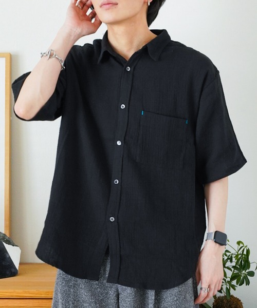 ZOZOMARKET by idaka(ゾゾマーケットバイイダカ)の「【インフルエンサー idakaセレクト】ダブルガーゼシャツ(シャツ/ブラウス・メンズ・ブラック/ライム・M/L)」の1枚目の写真