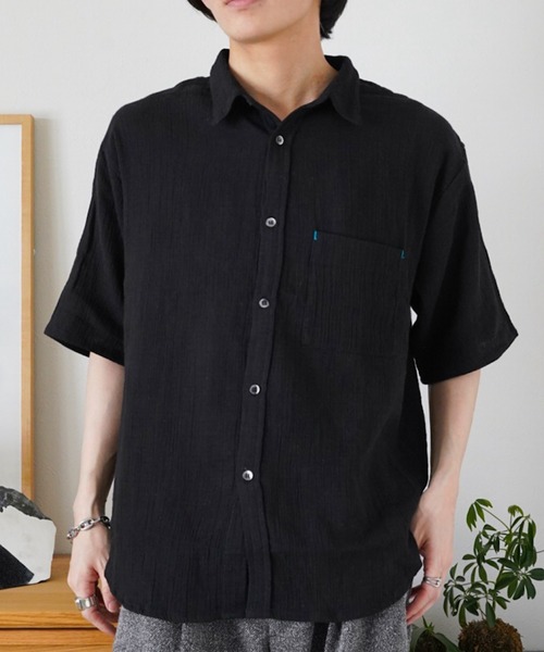 ZOZOMARKET by idaka(ゾゾマーケットバイイダカ)の「【インフルエンサー idakaセレクト】ダブルガーゼシャツ(シャツ/ブラウス・メンズ・ブラック/ライム・M/L)」の5枚目の写真
