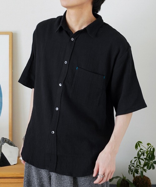 ZOZOMARKET by idaka(ゾゾマーケットバイイダカ)の「【インフルエンサー idakaセレクト】ダブルガーゼシャツ(シャツ/ブラウス・メンズ・ブラック/ライム・M/L)」の6枚目の写真
