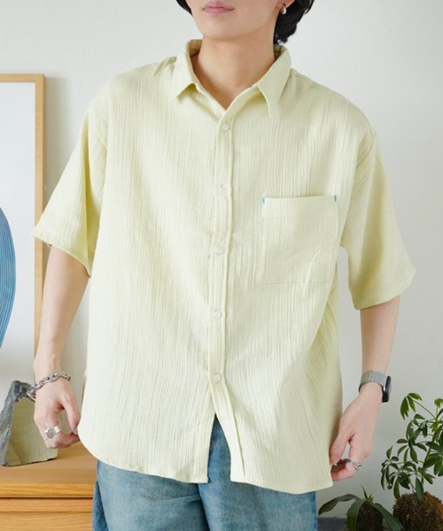 ZOZOMARKET by idaka(ゾゾマーケットバイイダカ)の「【インフルエンサー idakaセレクト】ダブルガーゼシャツ(シャツ/ブラウス・メンズ・ブラック/ライム・M/L)」の9枚目の写真