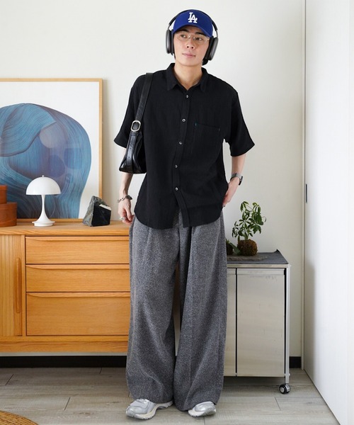 ZOZOMARKET by idaka(ゾゾマーケットバイイダカ)の「【インフルエンサー idakaセレクト】ダブルガーゼシャツ(シャツ/ブラウス・メンズ・ブラック/ライム・M/L)」の7枚目の写真