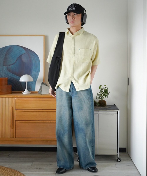 ZOZOMARKET by idaka(ゾゾマーケットバイイダカ)の「【インフルエンサー idakaセレクト】ダブルガーゼシャツ(シャツ/ブラウス・メンズ・ブラック/ライム・M/L)」の4枚目の写真