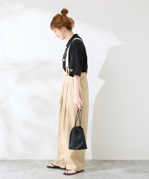 B.C STOCK(ベーセーストック)の「THE FOX / ザ フォックス ex flower emb ポロシャツ(ポロシャツ・メンズ・ブラック・LARGE/MEDIUM)」の3枚目の写真