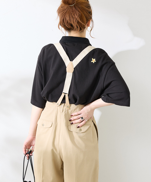 B.C STOCK(ベーセーストック)の「THE FOX / ザ フォックス ex flower emb ポロシャツ(ポロシャツ・メンズ・ブラック・LARGE/MEDIUM)」の7枚目の写真