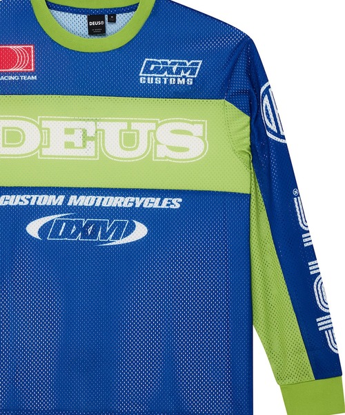 DEUS EX MACHINA(デウスエクスマキナ)の「STEP OUT MOTO JERSEY(Tシャツ/カットソー・メンズ・ブルー/ホワイト×レッド・M/L)」の8枚目の写真