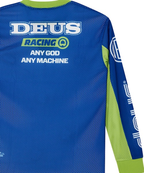 DEUS EX MACHINA(デウスエクスマキナ)の「STEP OUT MOTO JERSEY(Tシャツ/カットソー・メンズ・ブルー/ホワイト×レッド・M/L)」の10枚目の写真