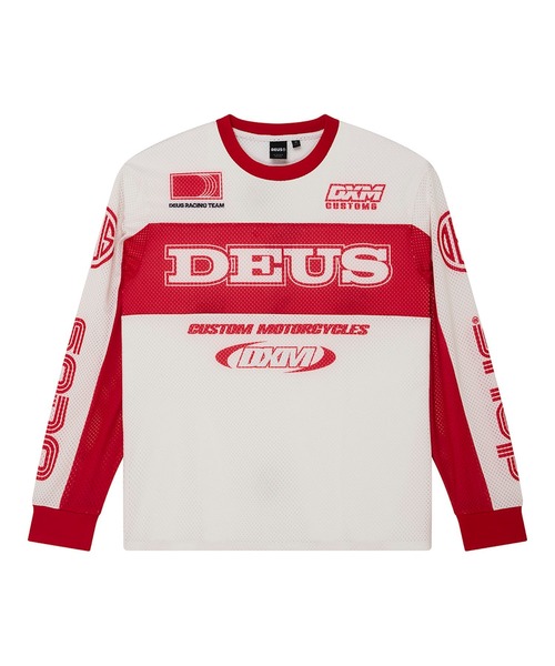 DEUS EX MACHINA(デウスエクスマキナ)の「STEP OUT MOTO JERSEY(Tシャツ/カットソー・メンズ・ブルー/ホワイト×レッド・M/L)」の15枚目の写真