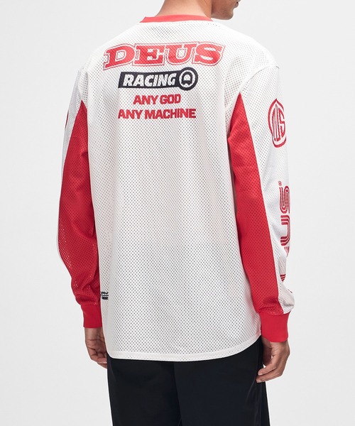 DEUS EX MACHINA(デウスエクスマキナ)の「STEP OUT MOTO JERSEY(Tシャツ/カットソー・メンズ・ブルー/ホワイト×レッド・M/L)」の11枚目の写真