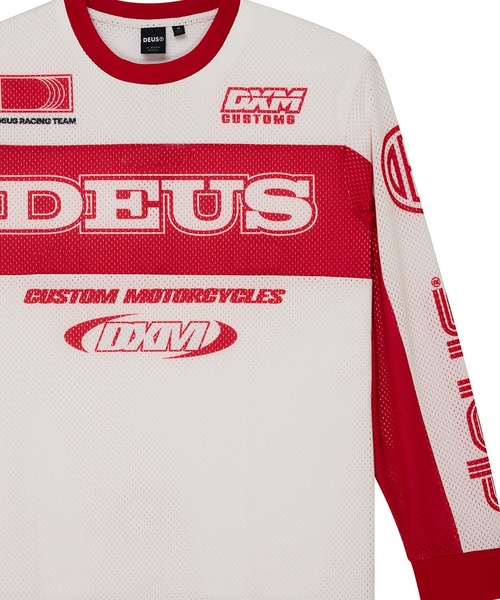 DEUS EX MACHINA(デウスエクスマキナ)の「STEP OUT MOTO JERSEY(Tシャツ/カットソー・メンズ・ブルー/ホワイト×レッド・M/L)」の16枚目の写真