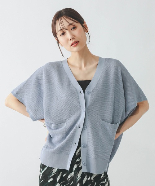 GLOBAL WORK(グローバルワーク)の「サラサラDRYVネックカーディガン半袖/655857(カーディガン/ボレロ・レディース・ブラック/ベージュ系/ブルー系/ブラウン系・MEDIUM/LARGE)」の20枚目の写真