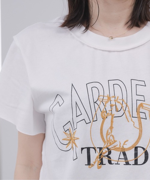 Pqran(クラン)の「ホース刺繍カレッジプリントTシャツ(Tシャツ/カットソー・レディース・ブルー/オフホワイト・FREE)」の15枚目の写真