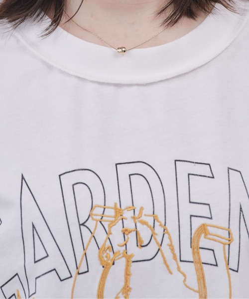Pqran(クラン)の「ホース刺繍カレッジプリントTシャツ(Tシャツ/カットソー・レディース・ブルー/オフホワイト・FREE)」の16枚目の写真