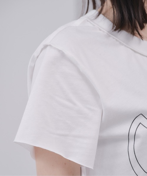 Pqran(クラン)の「ホース刺繍カレッジプリントTシャツ(Tシャツ/カットソー・レディース・ブルー/オフホワイト・FREE)」の5枚目の写真