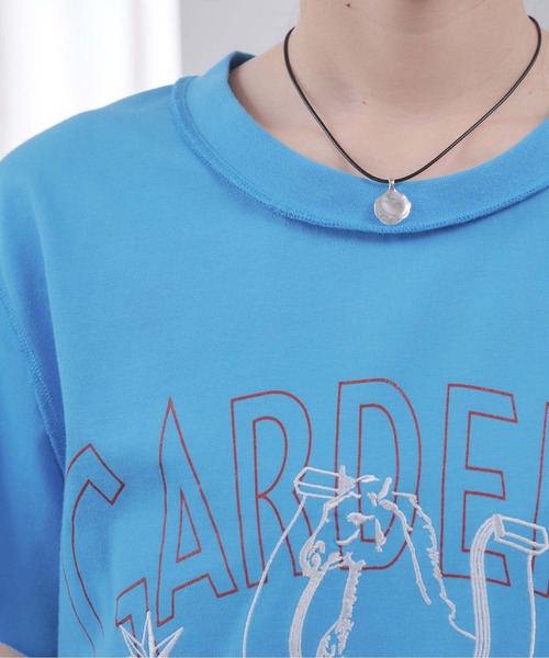 Pqran(クラン)の「ホース刺繍カレッジプリントTシャツ(Tシャツ/カットソー・レディース・ブルー/オフホワイト・FREE)」の7枚目の写真