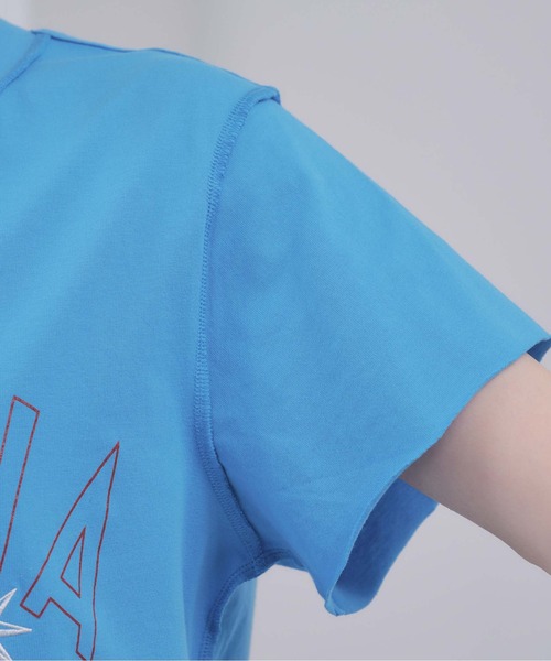 Pqran(クラン)の「ホース刺繍カレッジプリントTシャツ(Tシャツ/カットソー・レディース・ブルー/オフホワイト・FREE)」の10枚目の写真