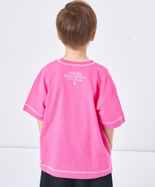 セール】【綿100%】ユニセックス 配色ステッチ刺繍 半袖Tシャツ（T