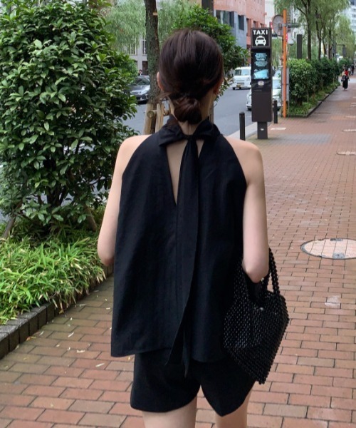 FAVORITO（ファヴォリート）の「ホルターネックノースリーブトップス（その他トップス・レディース・ブラック/ピンク/ベージュ・F）」の7枚目の写真