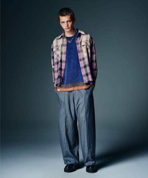 glamb(グラム)の「Ticket Tag Tri Layered Cutsew / チケットタグトライレイヤードカットソー(Tシャツ/カットソー・メンズ・ブラック/ネイビー/イエロー・S/M/L)」の11枚目の写真