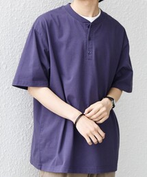 SHIPS any:〈接触冷感/吸水速乾/UVカット/遮熱〉Raylock ヘンリーネック Tシャツ◇