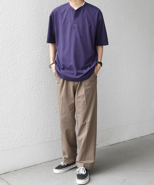 SHIPS any(シップス エニィ)の「SHIPS any:〈接触冷感/吸水速乾/UVカット/遮熱〉Raylock ヘンリーネック Tシャツ◇(Tシャツ/カットソー・メンズ・チャコールグレー/グリーン/レッド/ネイビー/マスタード・MEDIUM/LARGE)」の8枚目の写真