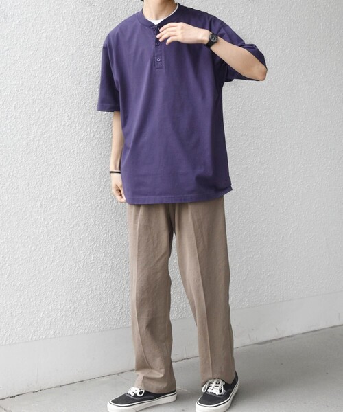 SHIPS any(シップス エニィ)の「SHIPS any:〈接触冷感/吸水速乾/UVカット/遮熱〉Raylock ヘンリーネック Tシャツ◇(Tシャツ/カットソー・メンズ・チャコールグレー/グリーン/レッド/ネイビー/マスタード・MEDIUM/LARGE)」の9枚目の写真