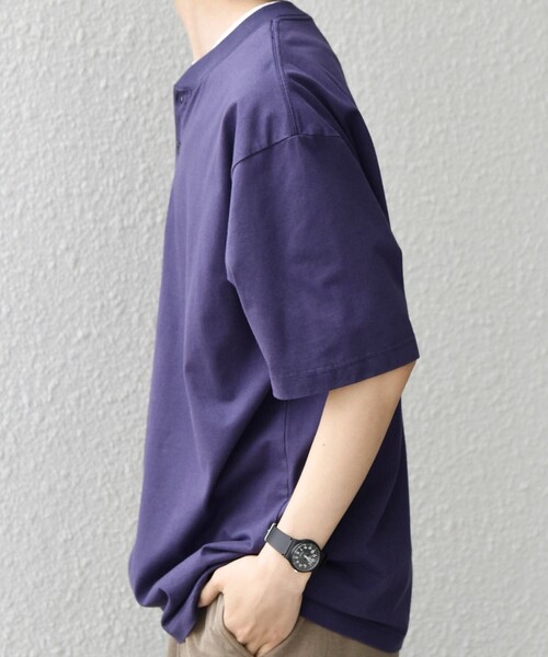 SHIPS any(シップス エニィ)の「SHIPS any:〈接触冷感/吸水速乾/UVカット/遮熱〉Raylock ヘンリーネック Tシャツ◇(Tシャツ/カットソー・メンズ・チャコールグレー/グリーン/レッド/ネイビー/マスタード・MEDIUM/LARGE)」の11枚目の写真