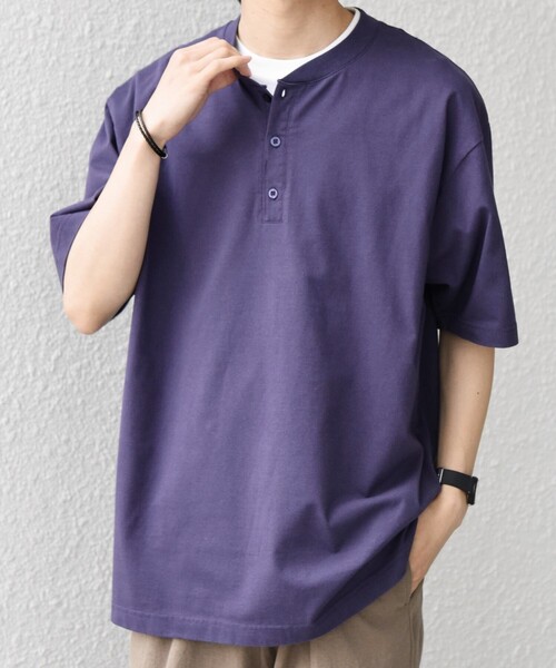 SHIPS any(シップス エニィ)の「SHIPS any:〈接触冷感/吸水速乾/UVカット/遮熱〉Raylock ヘンリーネック Tシャツ◇(Tシャツ/カットソー・メンズ・チャコールグレー/グリーン/レッド/ネイビー/マスタード・MEDIUM/LARGE)」の12枚目の写真